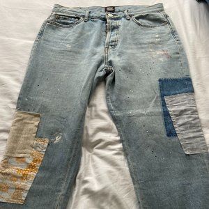 BDG Denim High-Rise Slim Straight Patchwork Jeans - Size 28